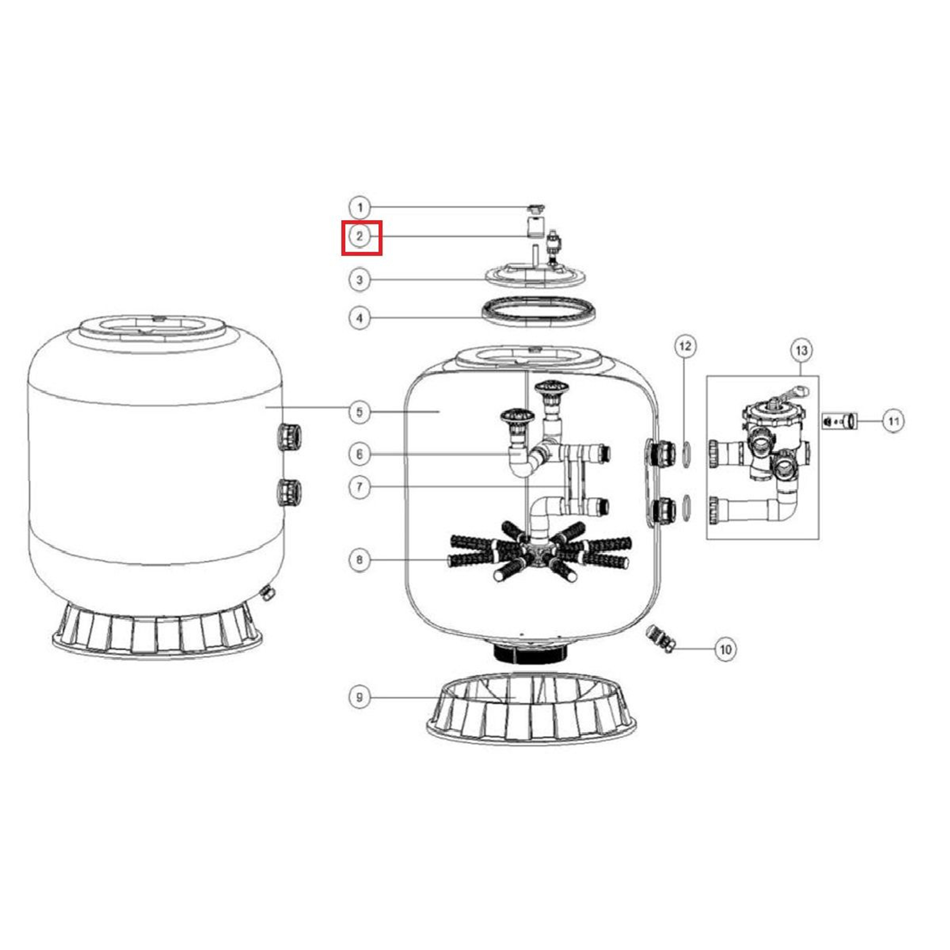 Крепежная планка для смотрового окна фильтра Aquaviva L1200-2500, Артикул: 7454, Для фильтров и фильтрационных установок