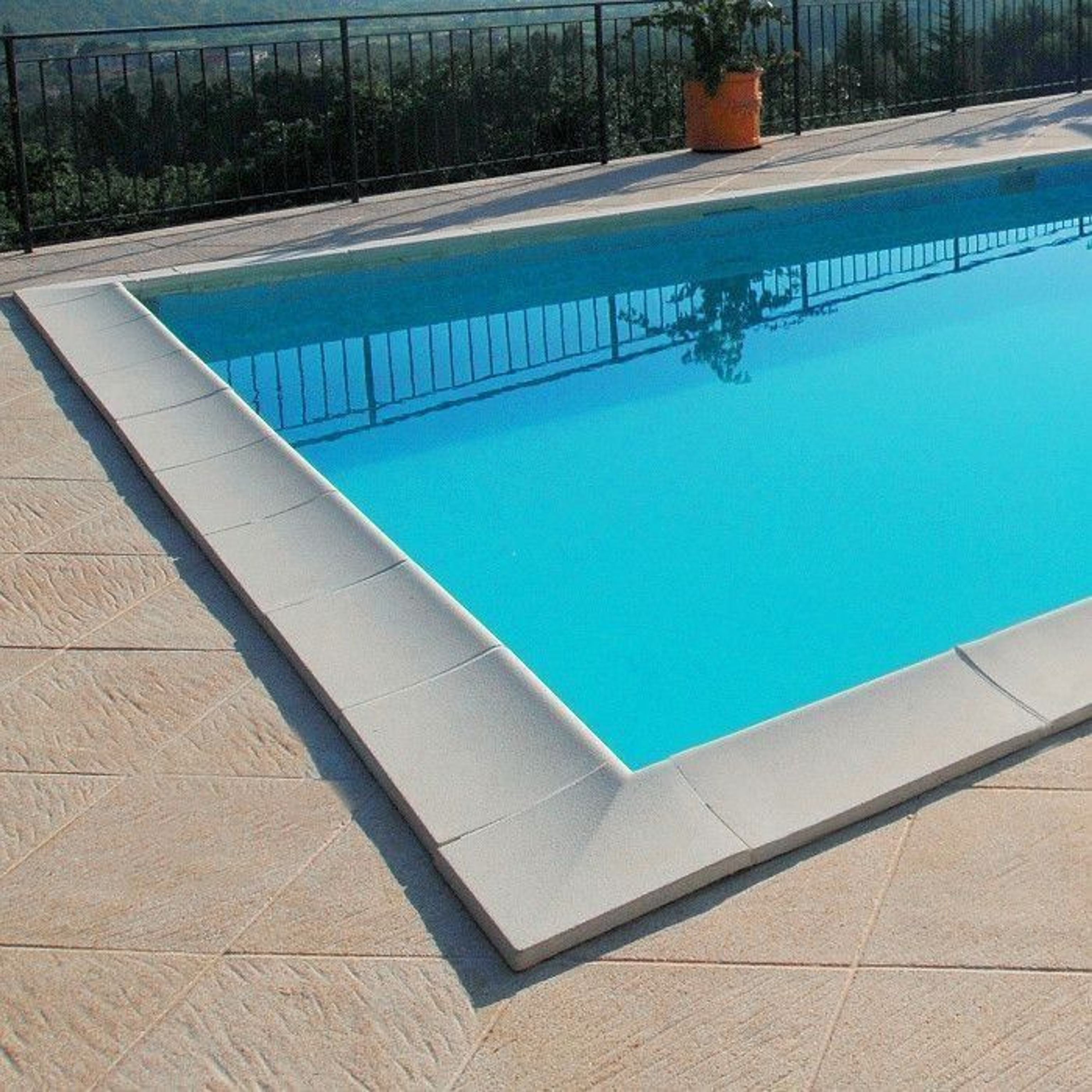 Копинговый камень Carobbio Standard 30x31.5 см песочный, гладкий, Артикул: 24413, Копинговый камень