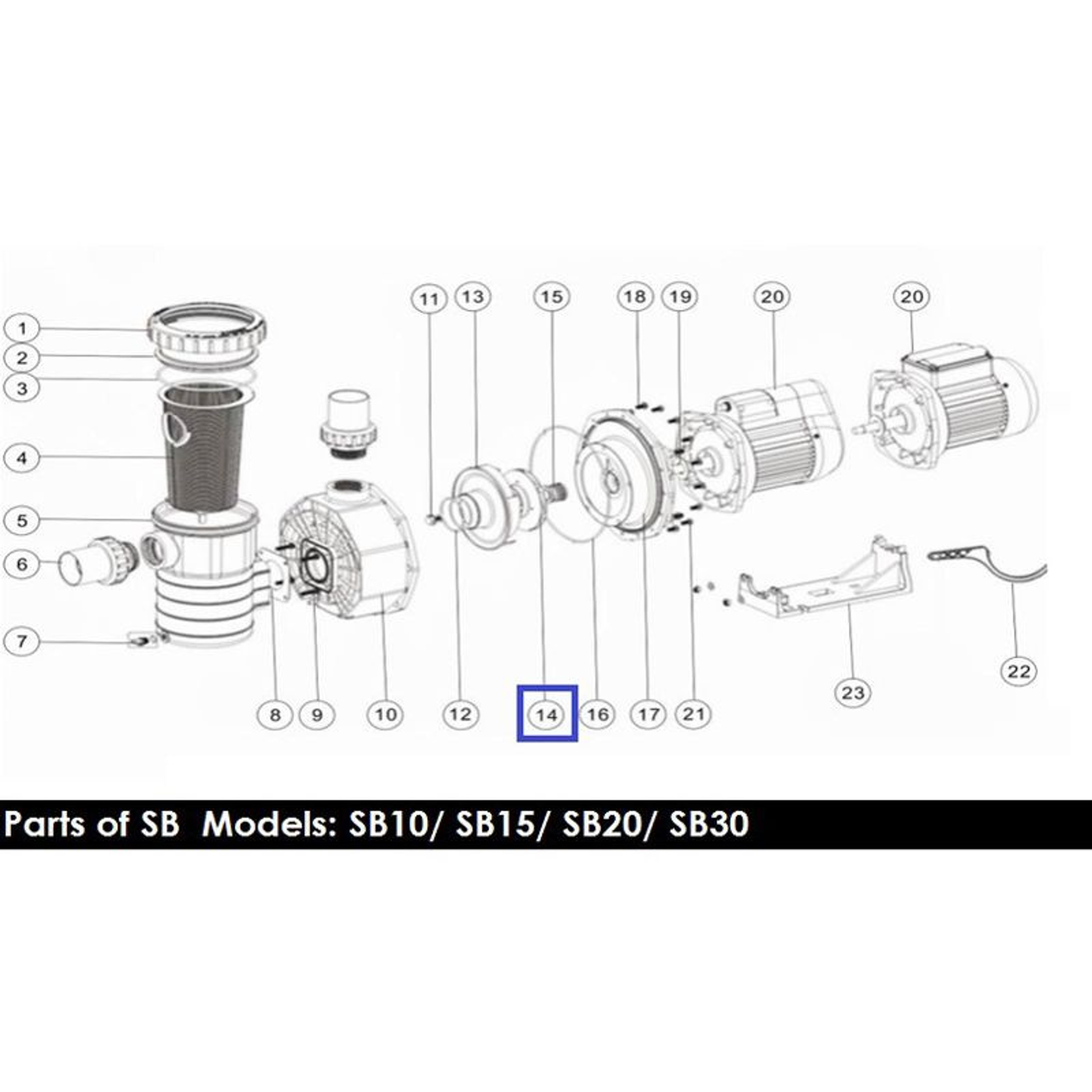 Крыльчатка  для насоса Aquaviva SB20/SR20 1311003, Артикул: 5056, Для насосов