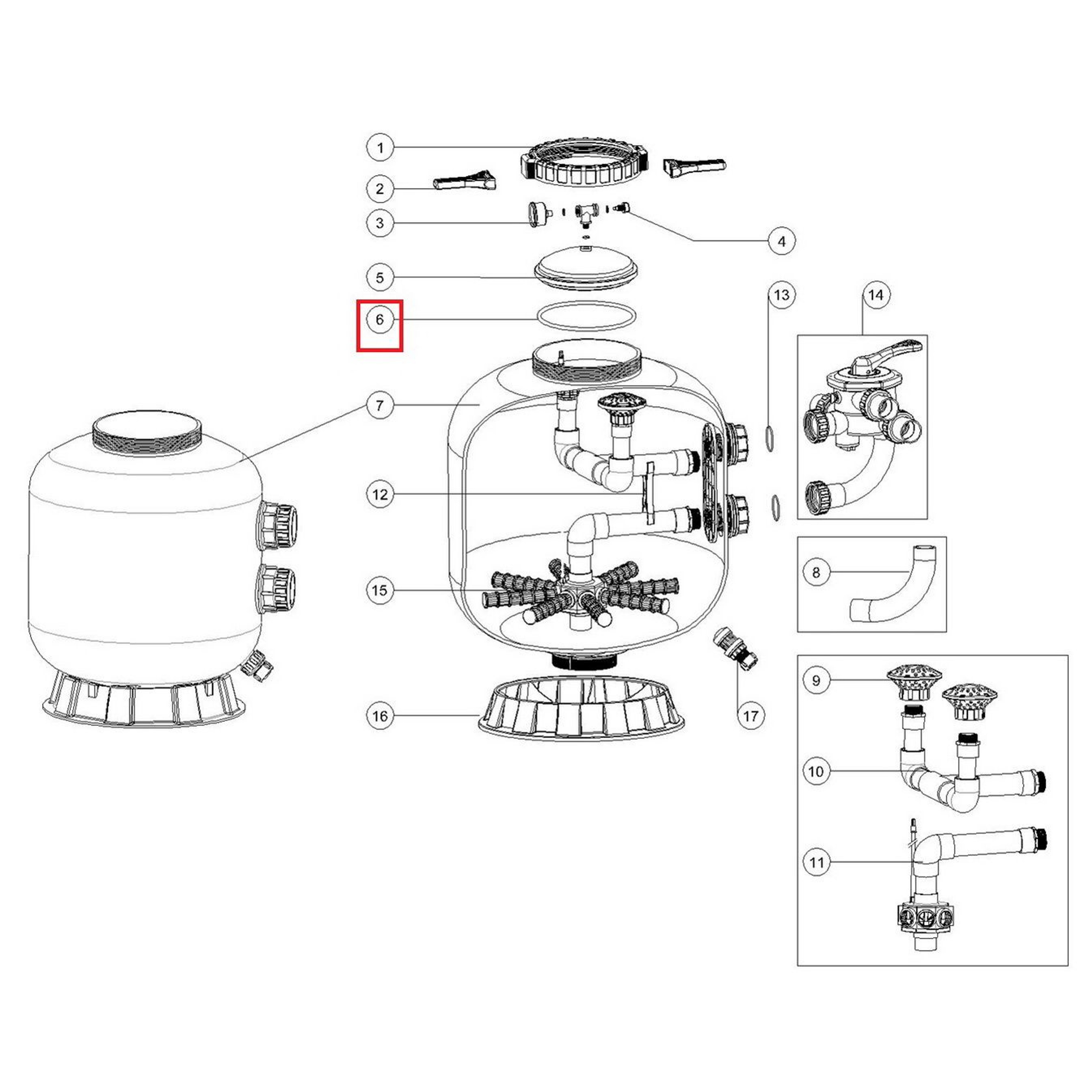 Резиновая прокладка для крышки фильтра Aquaviva RInglock S450-900, Артикул: 7445, Для фильтров и фильтрационных установок