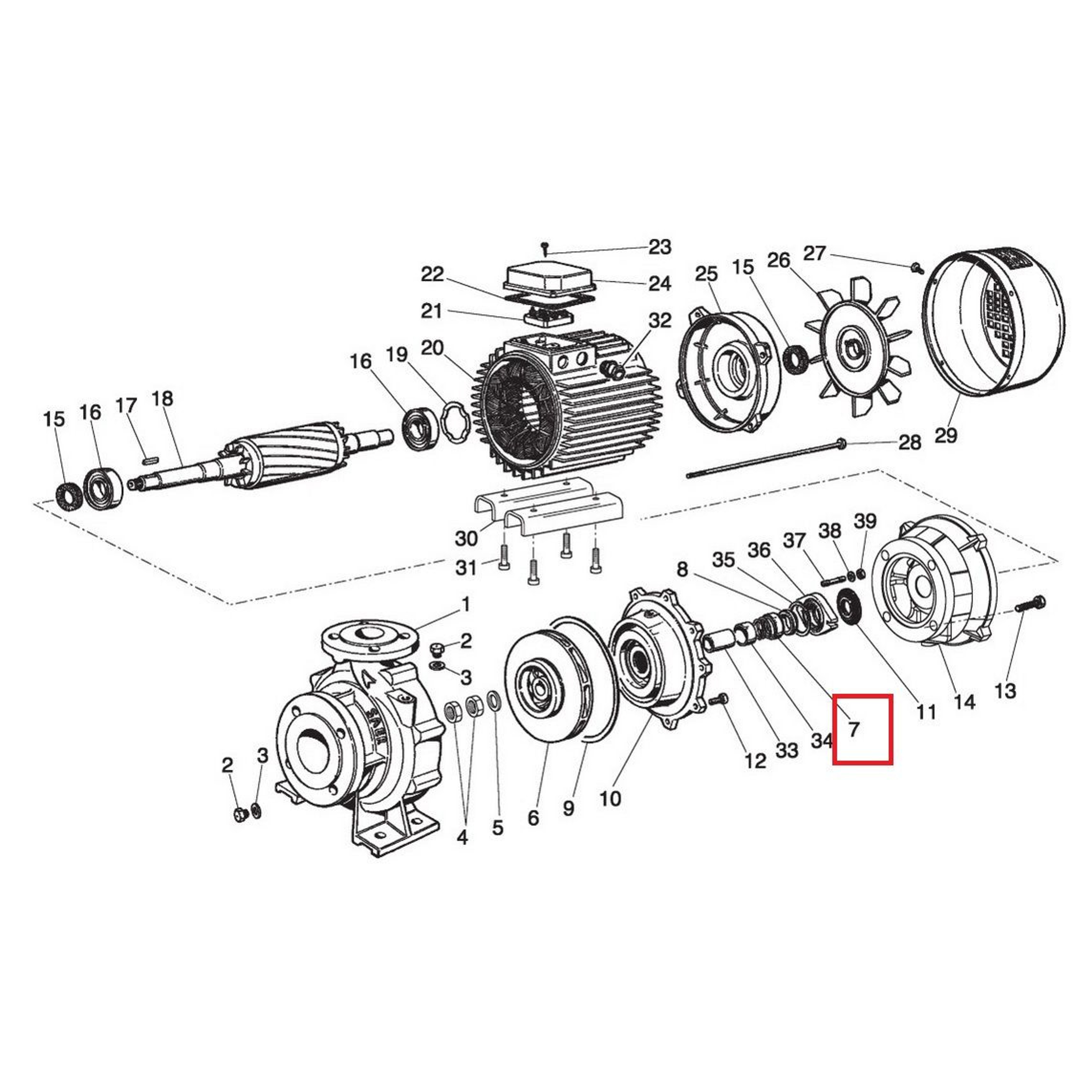 Сальник для насосов Saer IR4P Cast Iron вращ. часть (54250398), Артикул: 24127, Для насосов