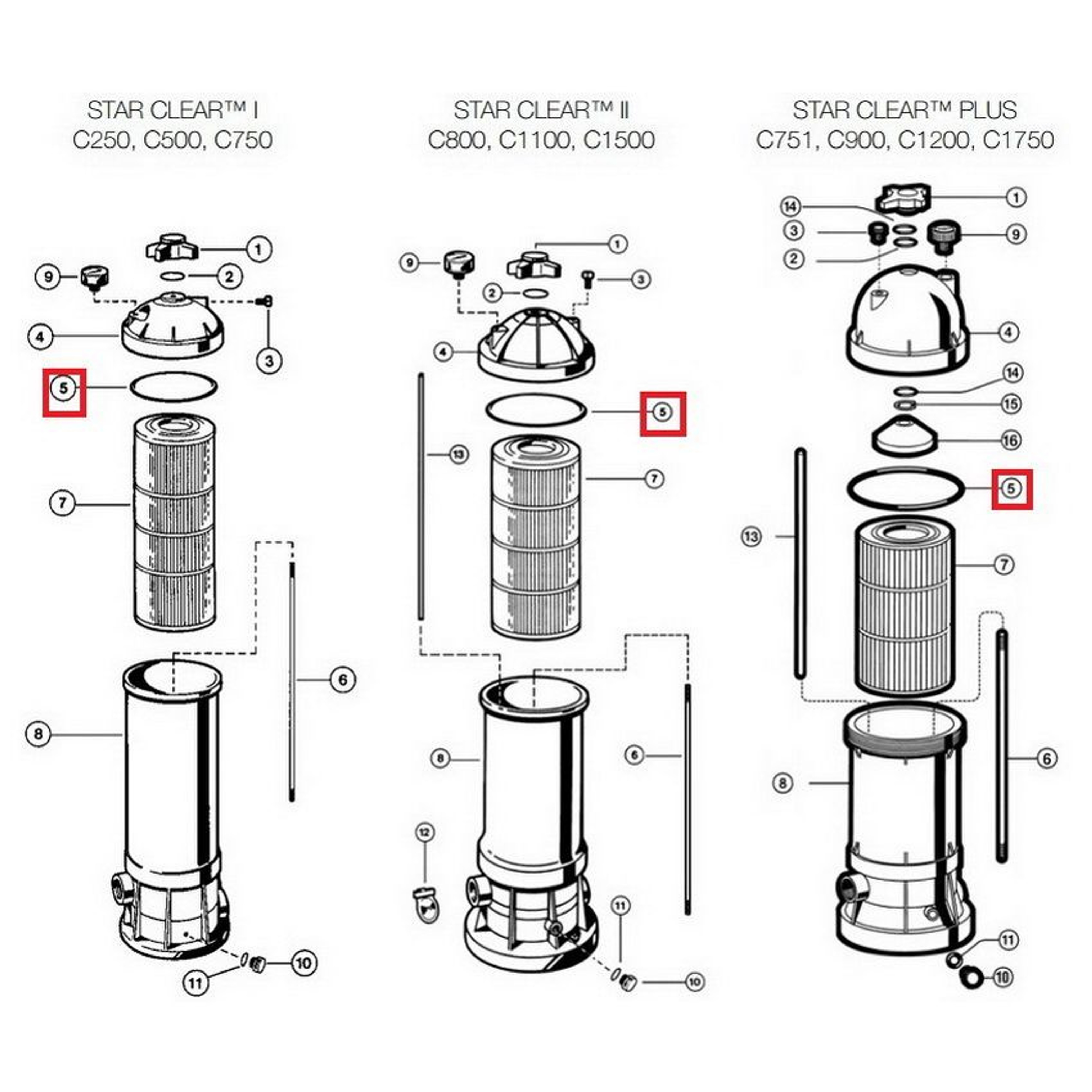 Уплотнительное кольцо для фильтров Hayward Star Clear (CX250F), Артикул: 19176, Для фильтров и фильтрационных установок