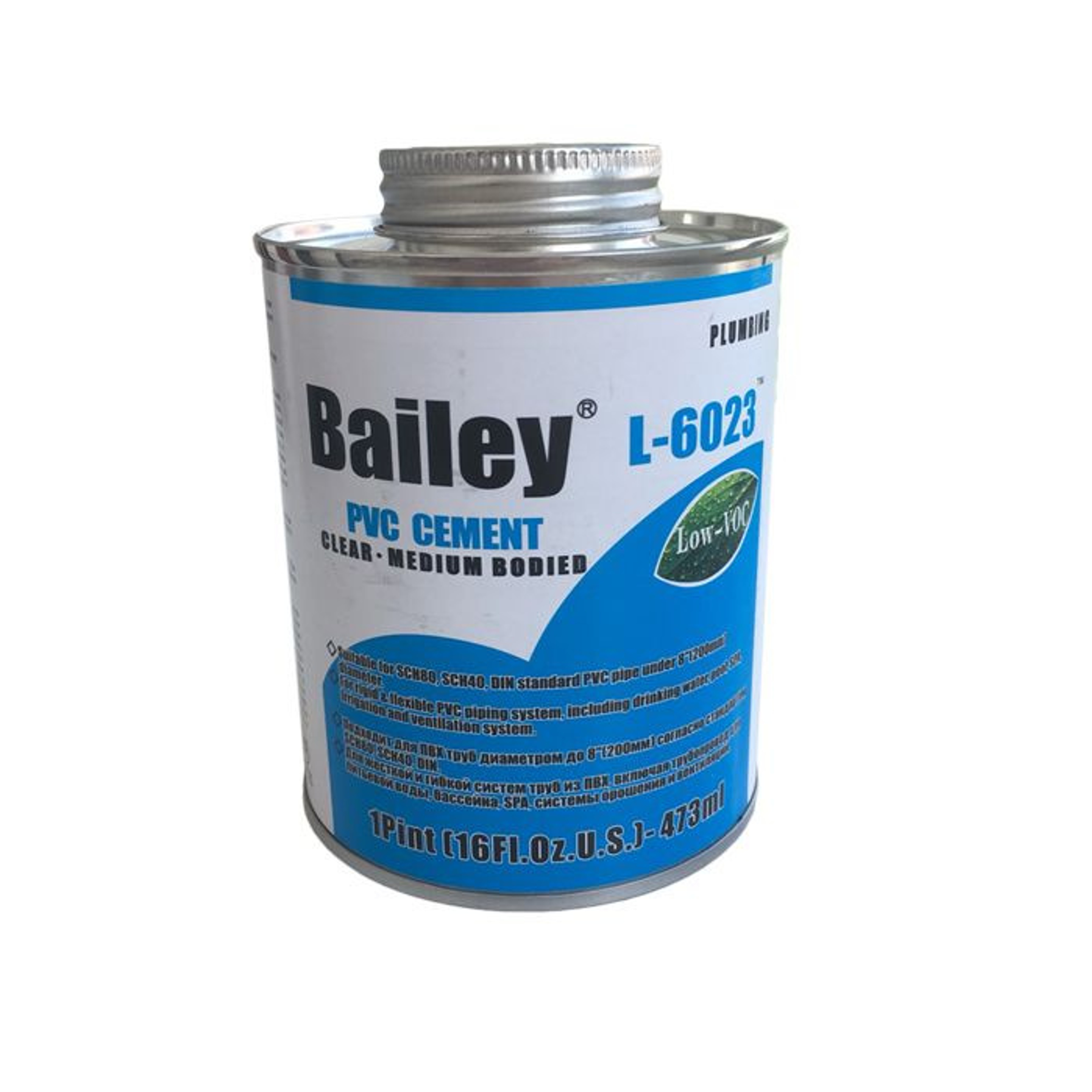 Клей для труб ПВХ Bailey L-6023 473 мл, Артикул: 18460, Клей и праймер для ПВХ