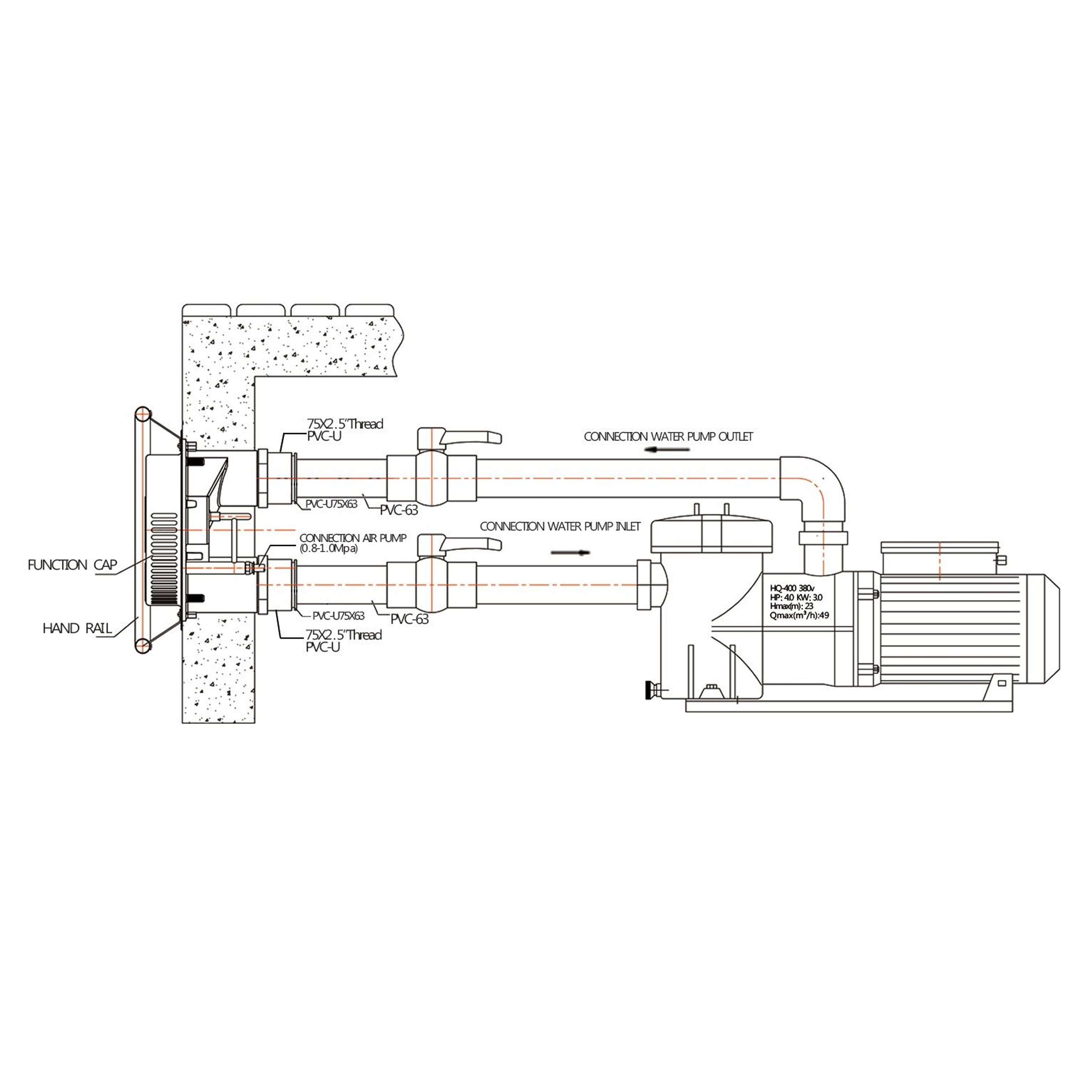 Форсунка гидромассажная Hayward TURBO-JET SP1450TVE под лайнер (50 мм), Артикул: 16130, Закладные для бассейна