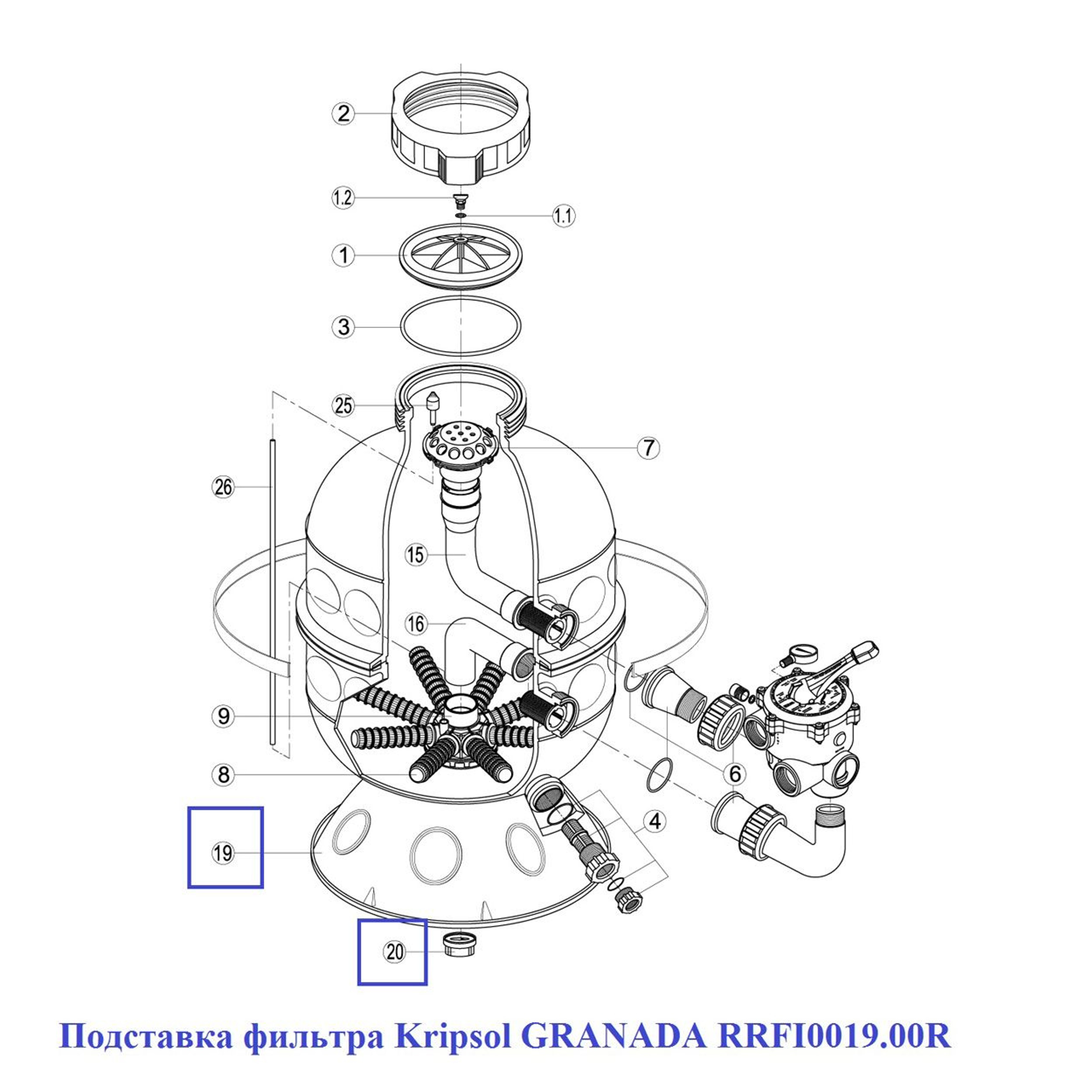 Подставка для фильтра Kripsol GRANADA RRFI0019.00R, Артикул: 18644, Для фильтров и фильтрационных установок