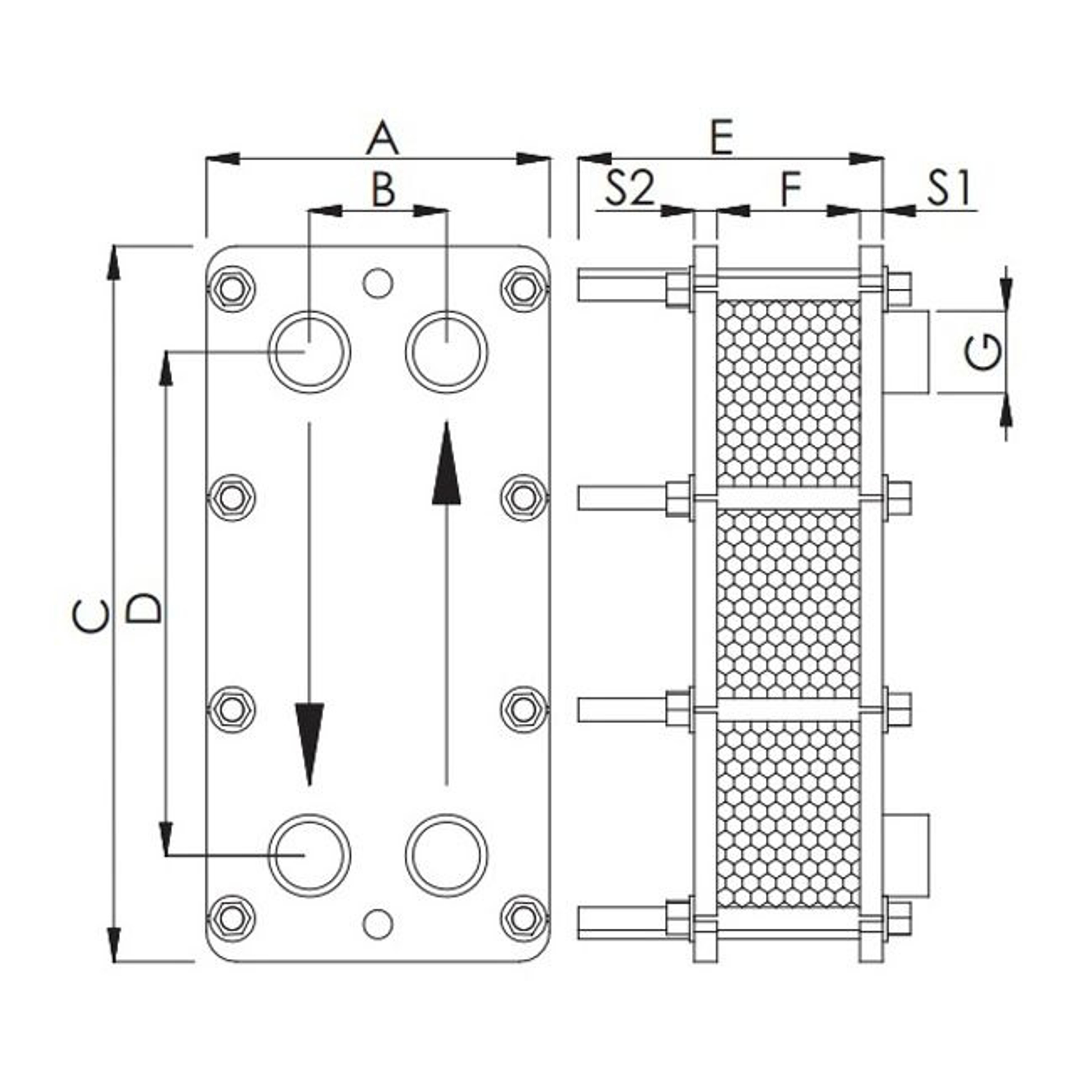 Теплообменник пластинчатый Techno System 287 кВт 316L 