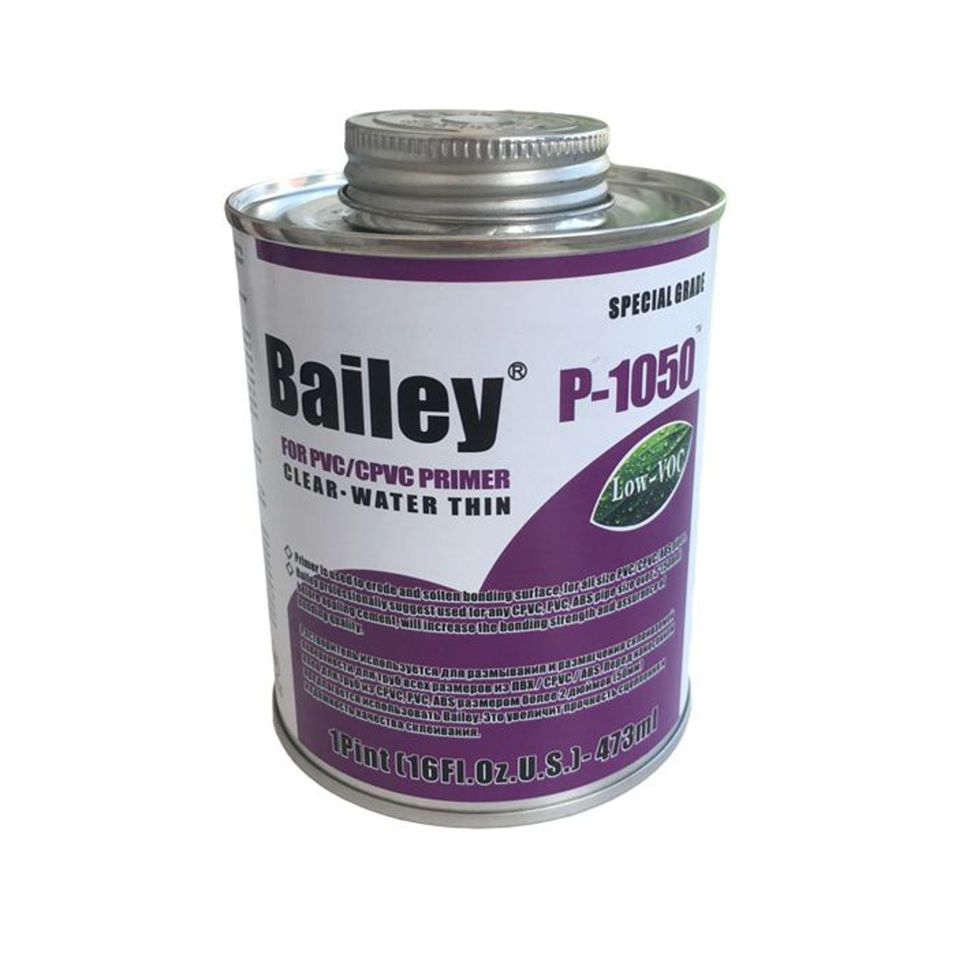 Очиститель (Праймер) Bailey P-1050 473 мл, Артикул: 18461, Клей и праймер для ПВХ
