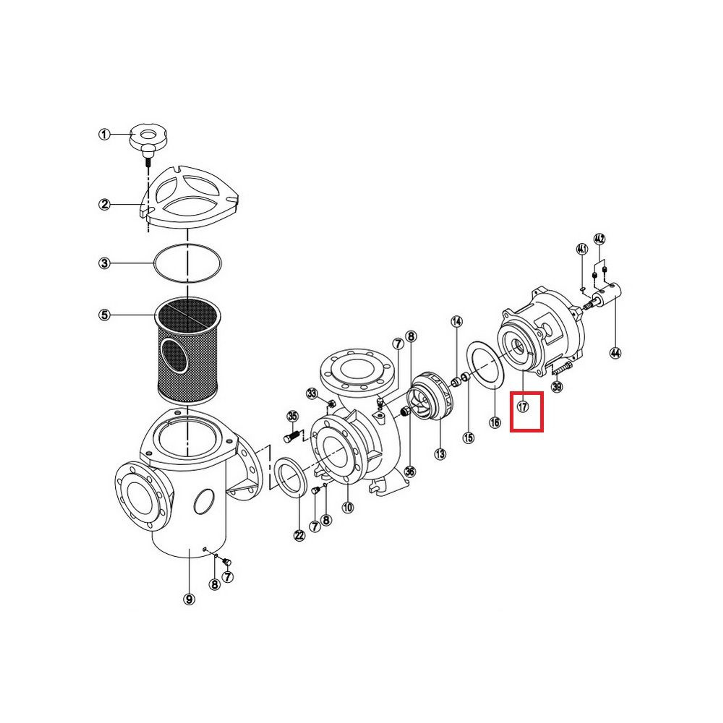 Фланец насоса Kripsol HCP/KAL (RPUM0017.06R/RBH0008.05R), Артикул: 20965, Для насосов