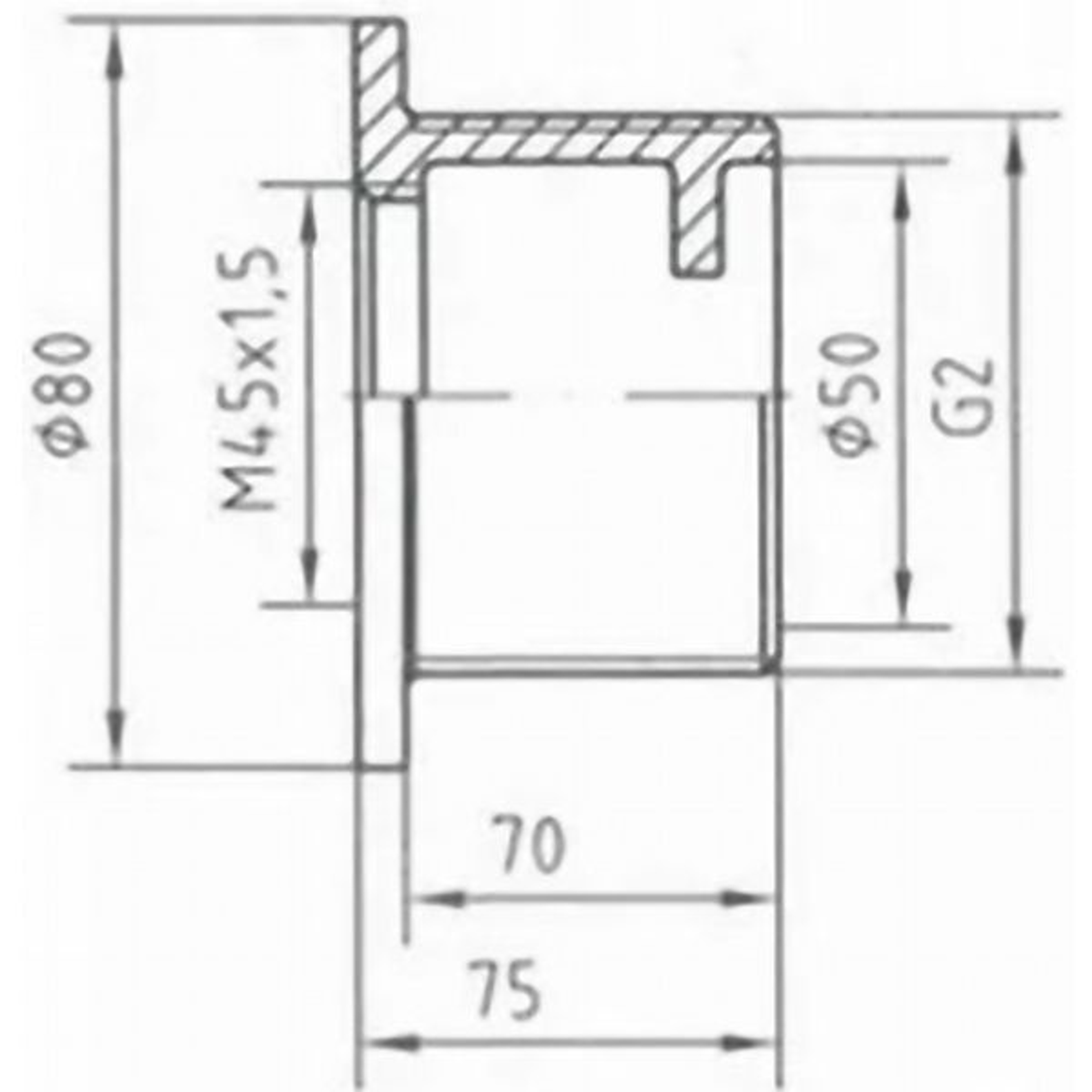 Форсунка стеновая Фитстар 3101720, НР 2", 4,5 м3/ч, 70 мм, Артикул: 22838, Форсунки