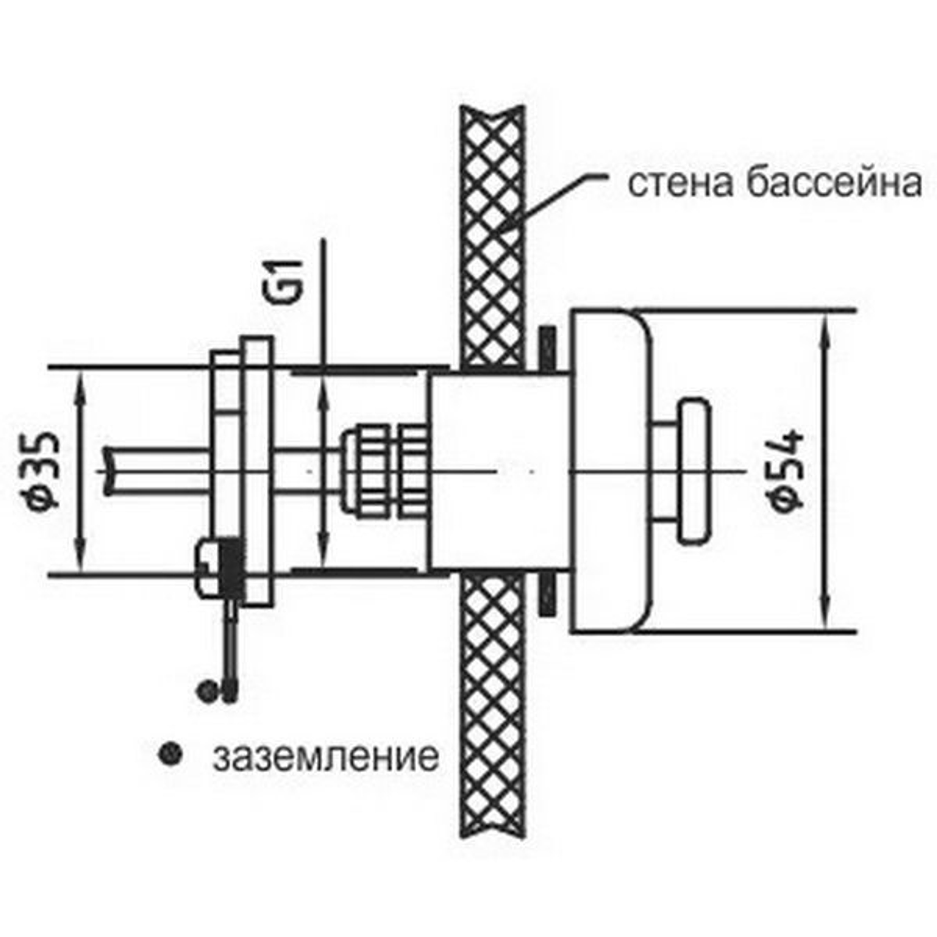 Пневмокнопка Фитстар 8720020, пневмошлангом 5м, конргайкой G1, Артикул: 22842, Оборудование для бассейнов