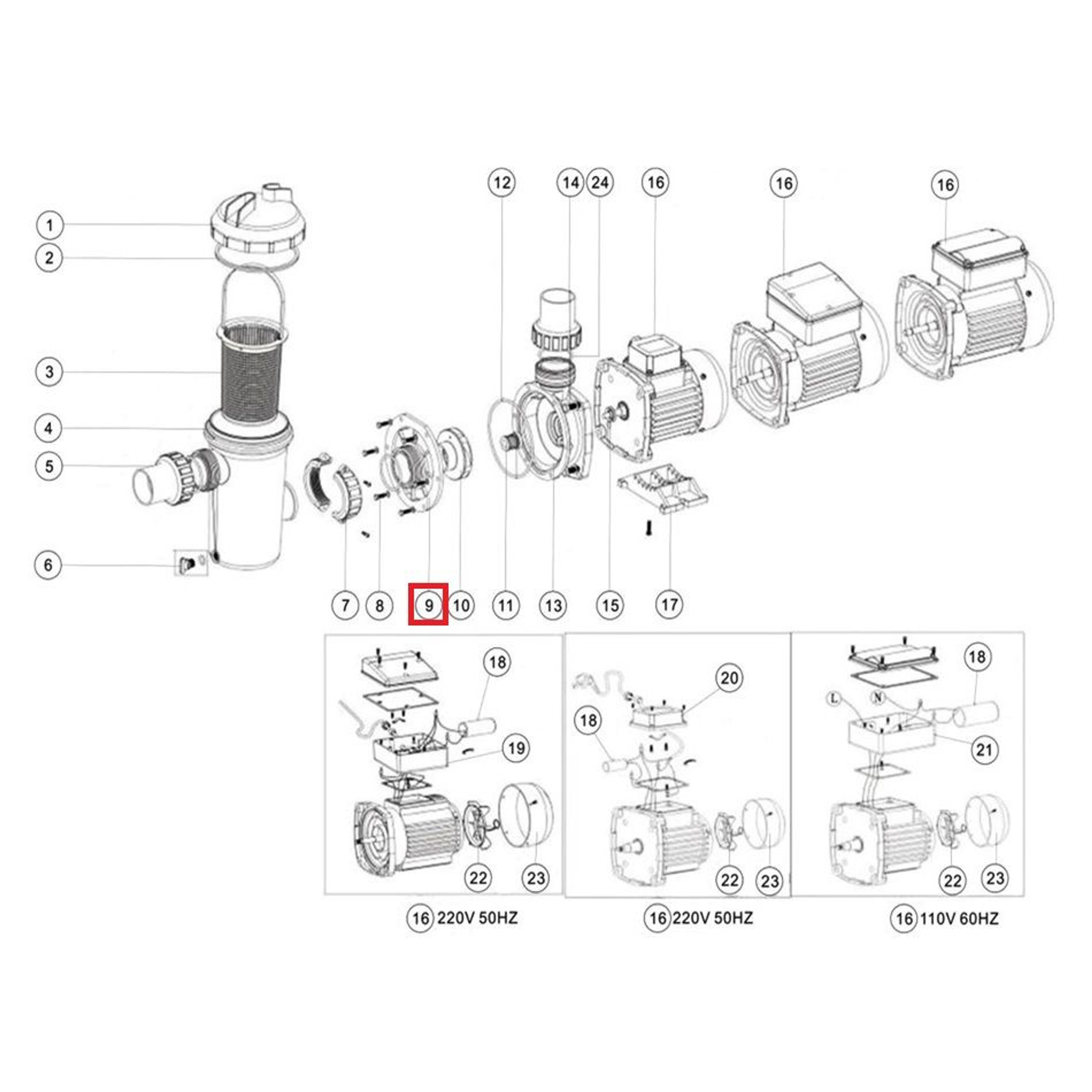 Фланец насоса Aquaviva SD/ST (01021046), Артикул: 11854, Для насосов
