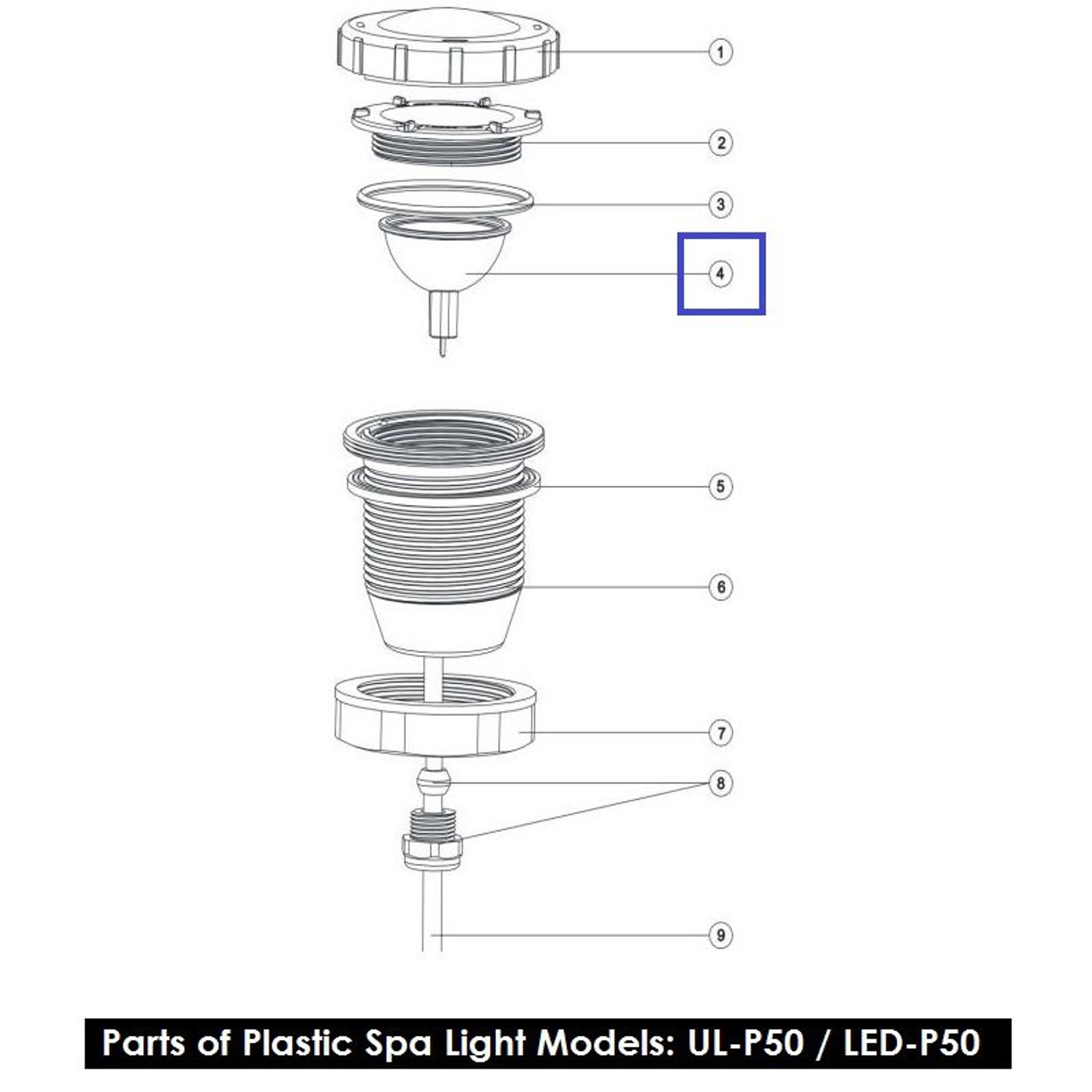 Лампа запасная 04011015 белая для Aquaviva LED-P50, Артикул: 11887, Для прожекторов и осветительного оборудования бассейнов