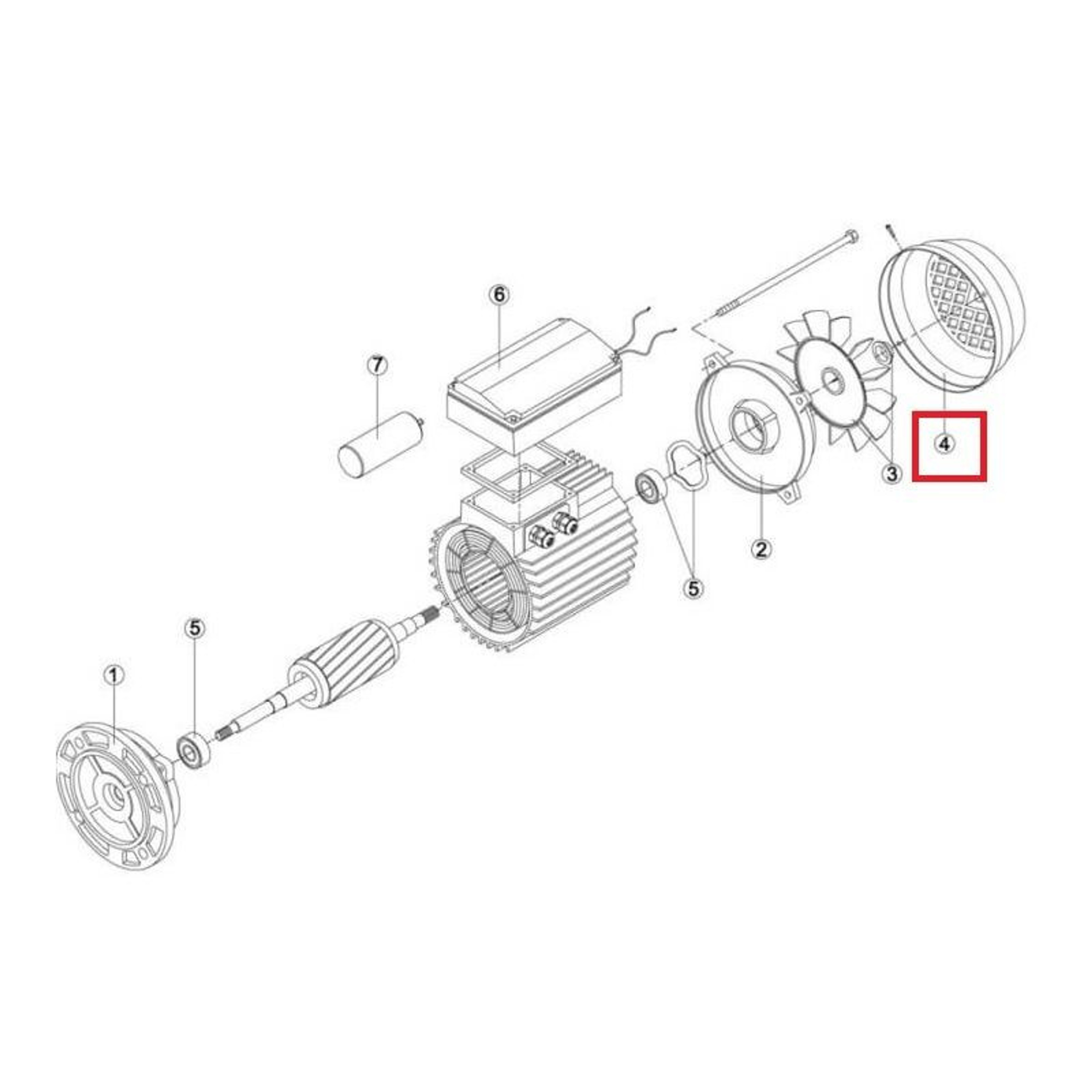 Крышка вентилятора насоса Kripsol KAN/KT/KAL/KL/KRF/KRB/BC/BCP/BCG/BCPG/BF/BB MEC112 (RMOT0004.06R), Артикул: 15244, Для насосов
