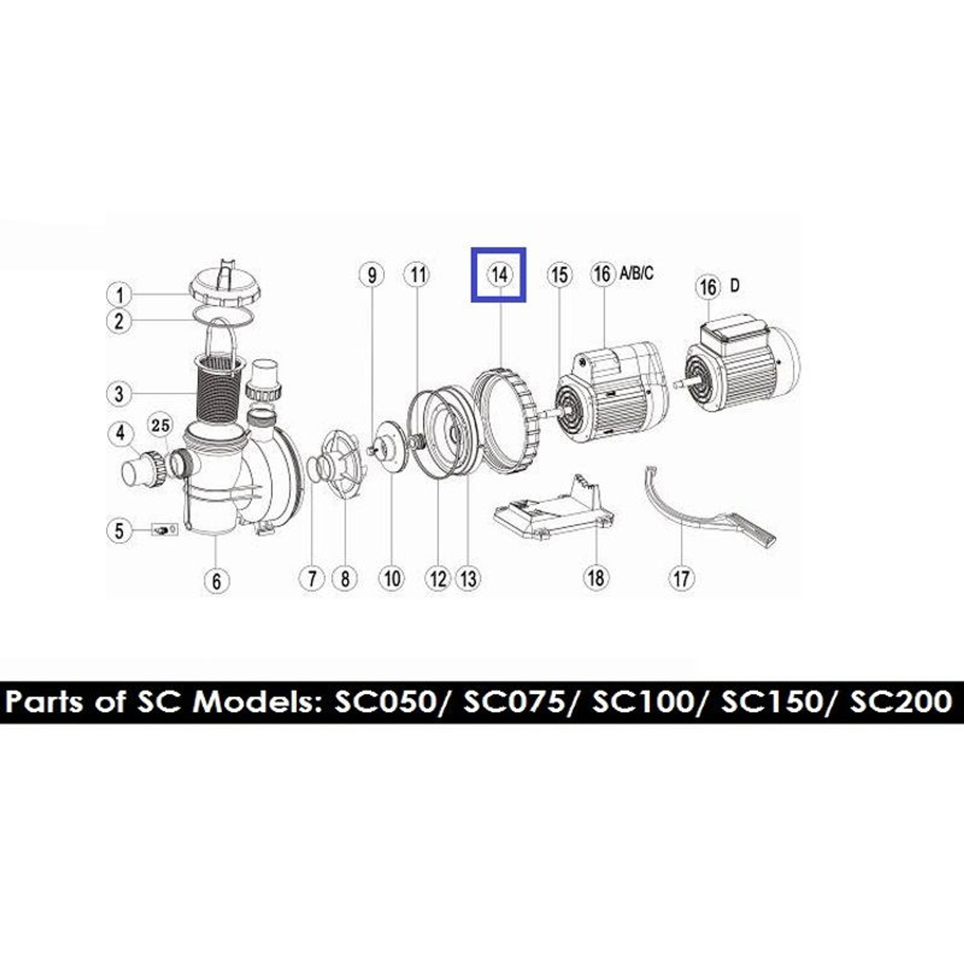 Кольцо прижимное фланца Aquaviva SC 01021014, Артикул: 11841, Для насосов