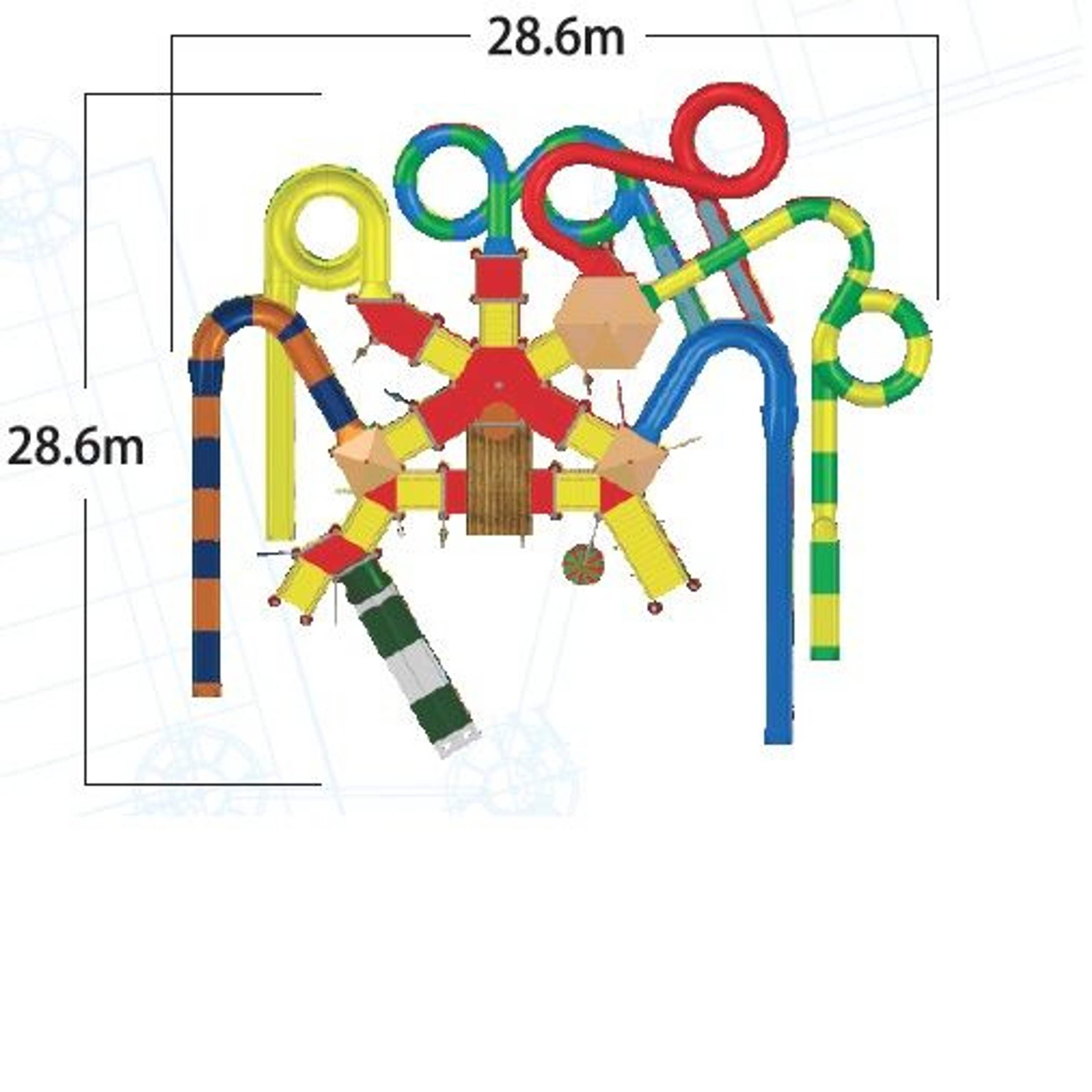 Комплекс водных горок Arihant WAPS 11А (28.6х28.6 м), Артикул: 16405, Аквапарки
